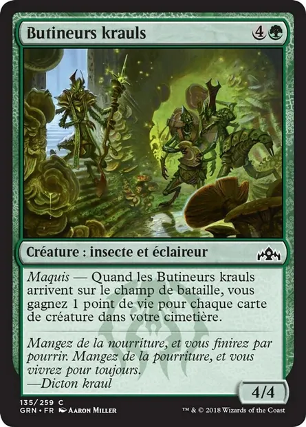 Butineurs krauls, carte Magic GRN 135 — extension Les Guildes de Ravnica
