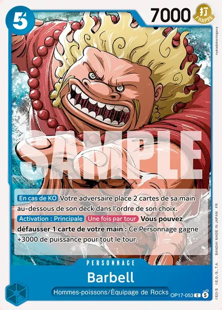Barbell, carte One Piece OP17-053 — extension LES GUERRIERS LES PLUS PUISSANTS AU MONDE