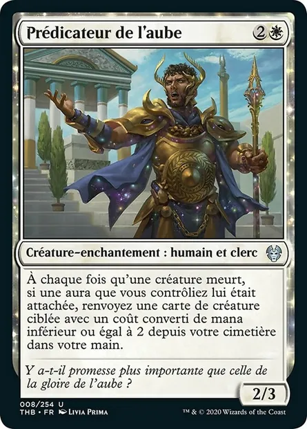 Prédicateur de l'aube, carte Magic THB 8 — extension Theros Beyond Death