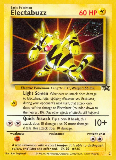 Élektek, carte Pokémon WP 2 — extension Wizards Black Star Promos