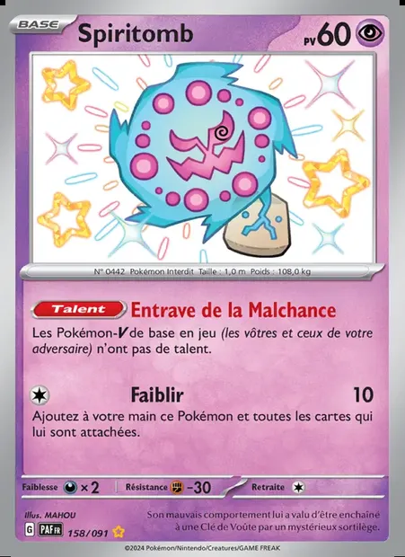 Spiritomb, carte Pokémon PAF 158 — extension Destinées de Paldea
