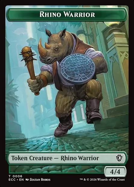 Rhino Warrior, Magic card TECC 6 — Lorwyn Eclipsed Commander Tokens set