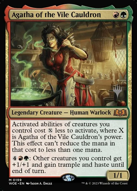 Agatha du vil chaudron, carte Magic PWOE 199p — extension Wilds of Eldraine Promos
