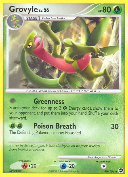Grovyle, Pokémon card GE 40 — Great Encounters set