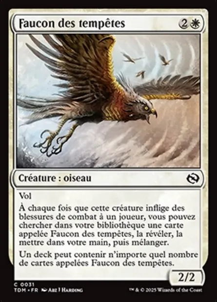 Faucon des tempêtes, carte Magic TDM 31 — extension Tarkir: Dragonstorm