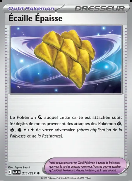 Écaille Épaisse, carte Pokémon ASC 211 — extension Héros Transcendants