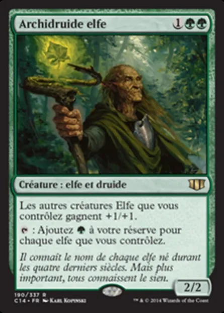 Archidruide elfe, carte Magic C14 190 — extension Commander 2014