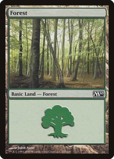 Forest, Magic card M10 247 — Magic 2010 set