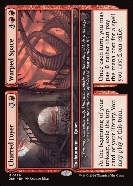 Charred Foyer // Warped Space, Magic card DSK 129 — Duskmourn: House of Horror set