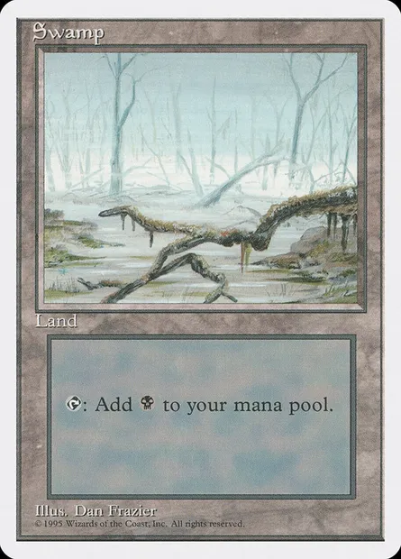 Swamp, Magic card 4ED 370 — Fourth Edition set