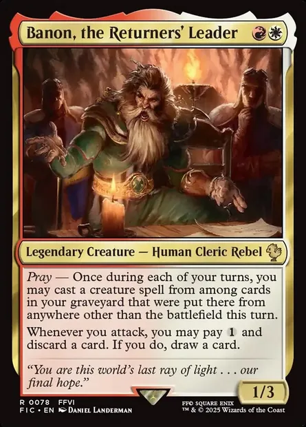 Banon, the Returners' Leader, Magic card FIC 78 — Final Fantasy Commander set