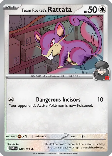 Team Rocket's Rattata, Pokémon card DRI 147 — Destined Rivals set