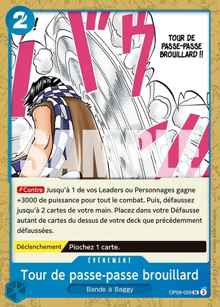 Tour de passe-passe brouillard, carte One Piece OP09-059 — extension LES NOUVEAUX EMPEREURS