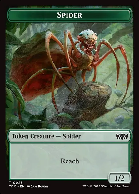 Spider, carte Magic TTDC 25 — extension Tarkir: Dragonstorm Commander Tokens