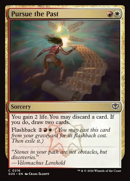 Pursue the Past, Magic card SOS 216 — Secrets of Strixhaven set