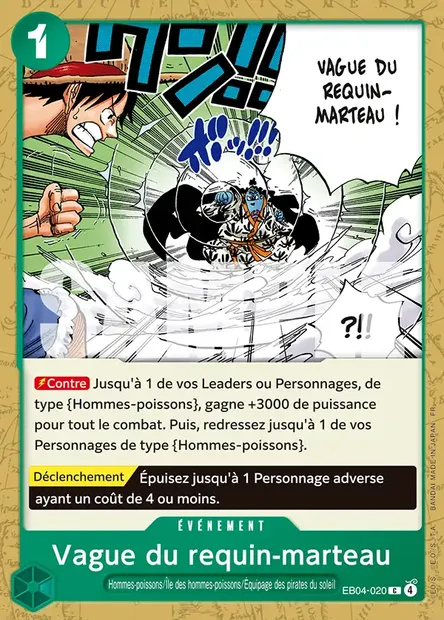 Vague du requin-marteau, carte One Piece EB04-020 — extension EGGHEAD CRISIS