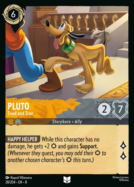 Pluto - Tried and True, Disney Lorcana card CH8-028 — The Reign of Jafar set