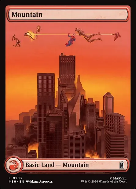 Mountain, Magic card MSH 283 — Marvel Super Heroes set