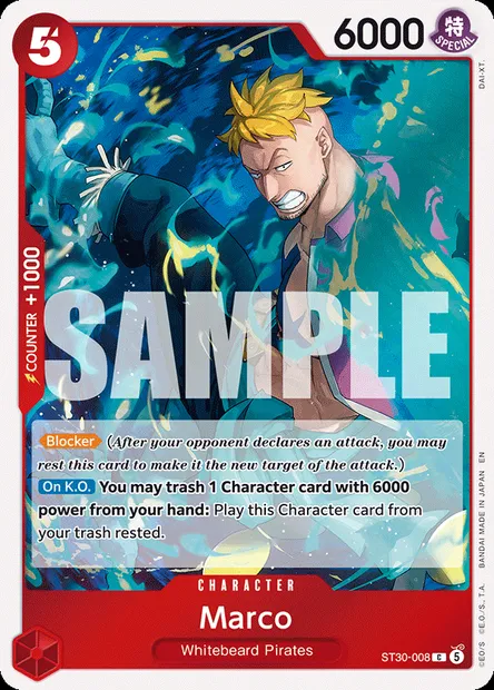 Marco, One Piece card ST30-008 — Luffy & Ace set