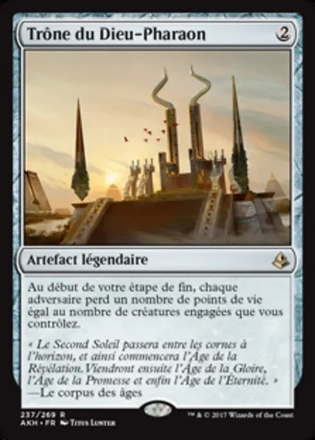 Trône du Dieu-Pharaon, carte Magic AKH 237 — extension Amonkhet
