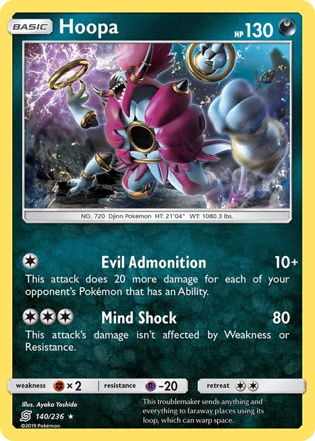 Hoopa, Pokémon card UNM 140 — Unified Minds set