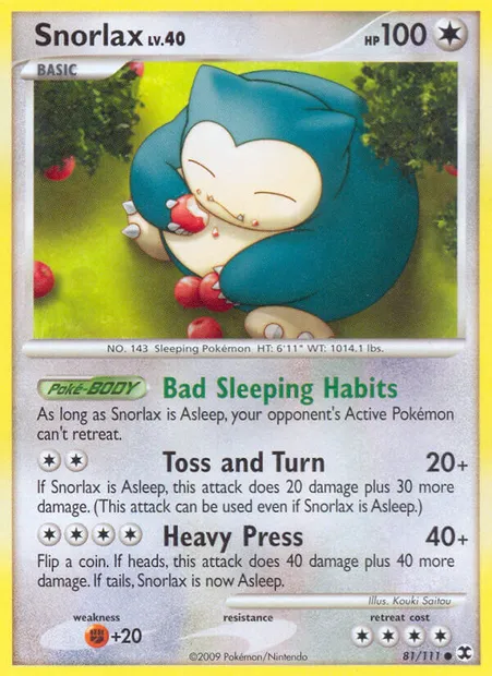 Snorlax, Pokémon card RR 81 — Rising Rivals set