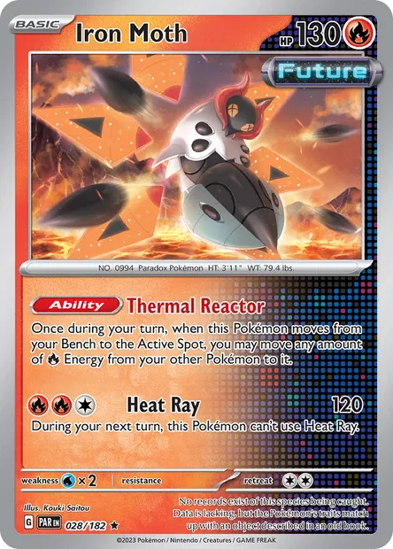 Iron Moth, Pokémon card PAR 028 — Paradox Rift set