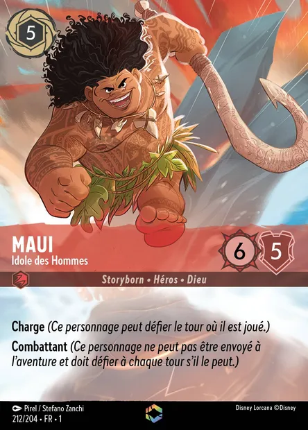 Maui - Idole des Hommes, carte Disney Lorcana CH1-212 — extension Premier Chapitre