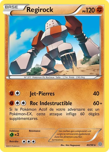 Regirock, carte Pokémon AOR 40 — extension Origines Antiques
