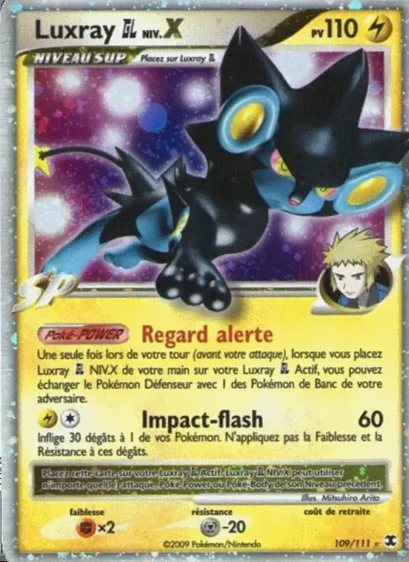 Luxray GL Niv. X, carte Pokémon RR 109 — extension Rivaux Émergeants