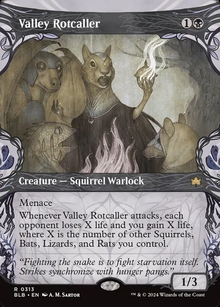 Valley Rotcaller, Magic card BLB 313 — Bloomburrow set