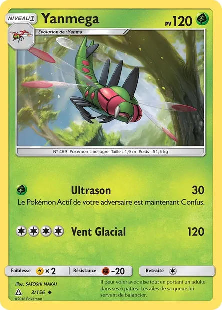 Yanmega, carte Pokémon UPR 3 — extension Ultra-Prisme