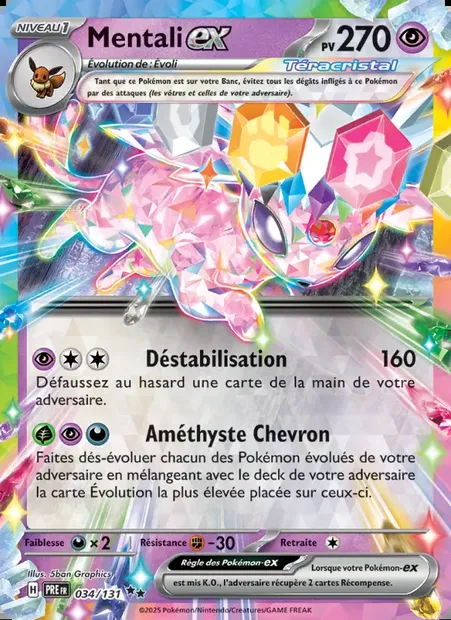 Mentali-ex, carte Pokémon PRE 034 — extension Évolutions Prismatiques