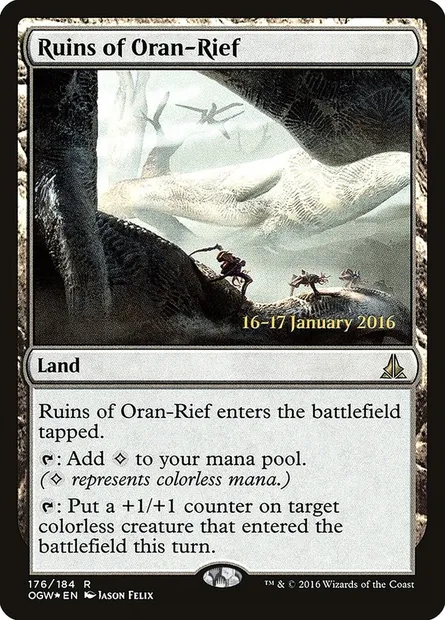 Ruins of Oran-Rief, Magic card POGW 176s — Oath of the Gatewatch Promos set