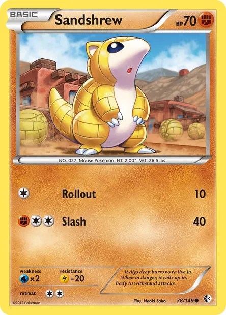 Sandshrew, Pokémon card BCR 78 — Boundaries Crossed set