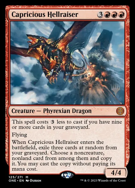 Capricious Hellraiser, Magic card PONE 125p — Phyrexia: All Will Be One Promos set