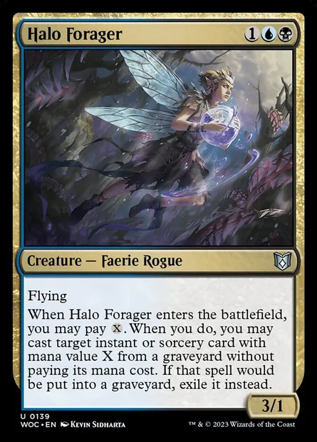Halo Forager, Magic card WOC 139 — Wilds of Eldraine Commander set