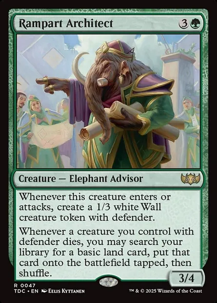 Rampart Architect, Magic card TDC 47 — Tarkir: Dragonstorm Commander set