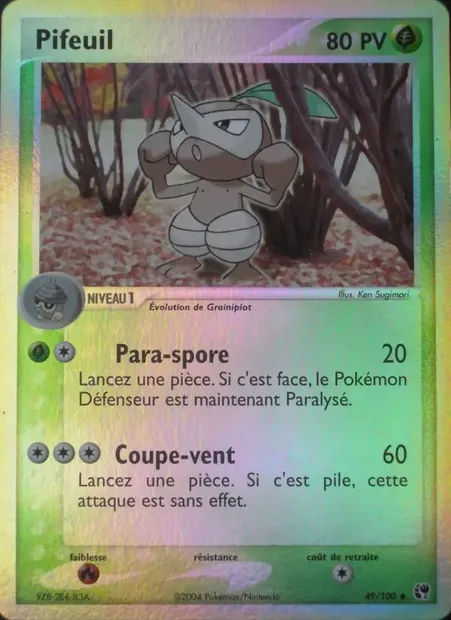 Pifeuil, carte Pokémon SS 49 — extension EX Tempête de sable