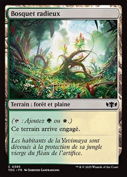 Bosquet radieux, carte Magic TDC 385 — extension Tarkir: Dragonstorm Commander