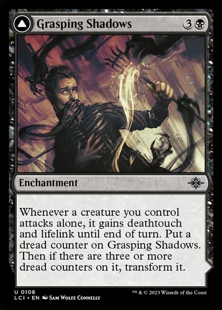 Grasping Shadows // Shadows' Lair, Magic card LCI 108 — The Lost Caverns of Ixalan set