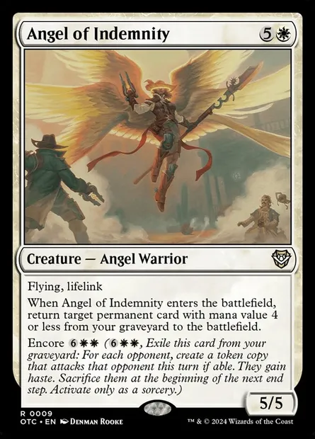 Angel of Indemnity, Magic card OTC 9 — Outlaws of Thunder Junction Commander set