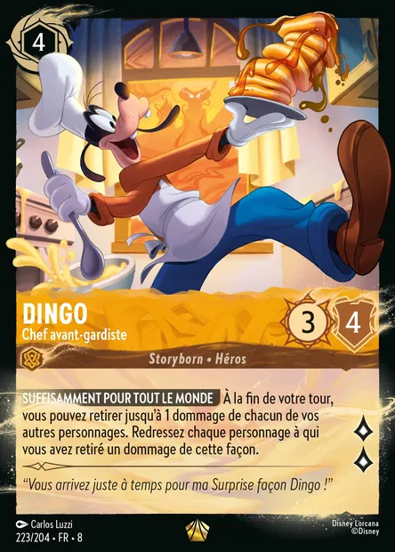 Dingo - Chef avant-gardiste, carte Disney Lorcana CH8-223 — extension Le Règne de Jafar