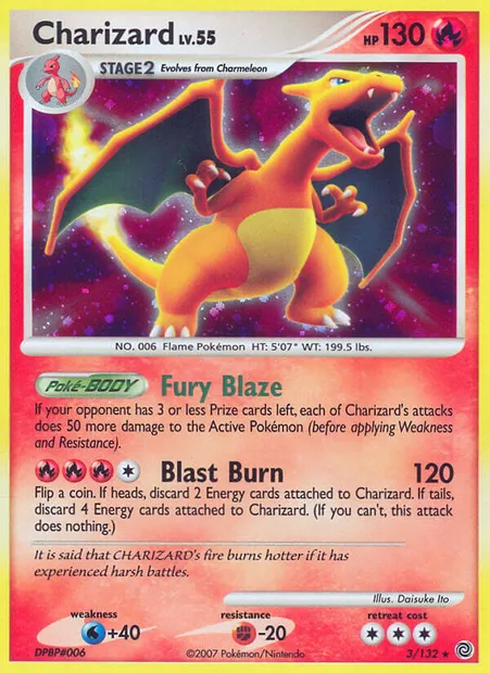 Charizard, Pokémon card SW 3 — Secret Wonders set