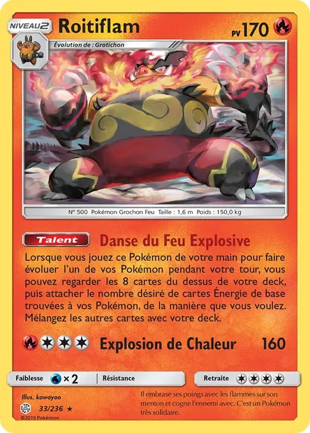 Roitiflam, carte Pokémon CEC 33 — extension Éclipse Cosmique