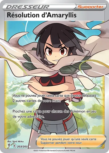 Résolution d'Amaryllis, carte Pokémon EVS 203 — extension Évolution Céleste