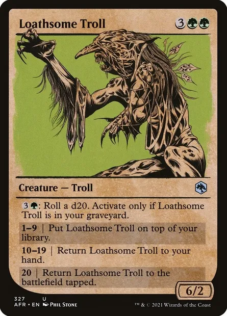 Loathsome Troll, Magic card AFR 327 — Adventures in the Forgotten Realms set