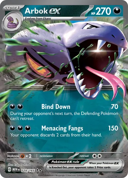 Arbok ex, Pokémon card MEW 024 — 151 set