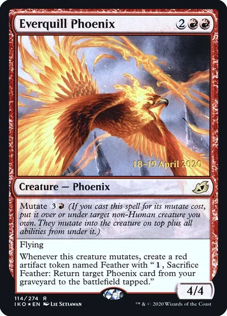 Everquill Phoenix, Magic card PIKO 114s — Ikoria: Lair of Behemoths Promos set