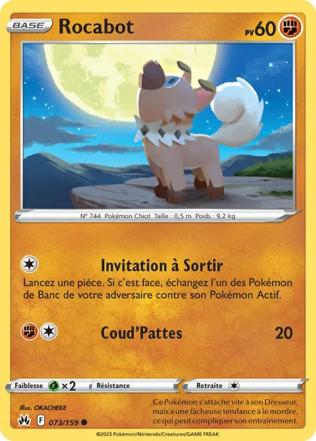 Rocabot, carte Pokémon CRZ 073 — extension Zénith Suprême